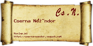 Cserna Nándor névjegykártya