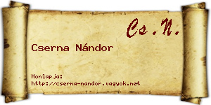 Cserna Nándor névjegykártya
