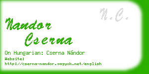 nandor cserna business card